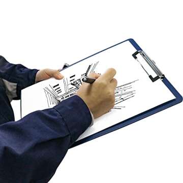 BOMEI PACK Office Plastic Clipboards, 12Pack Low Profile Assorted Colors Clip Boards Pack, 12.5 x 9 Inch A4 Letter Size