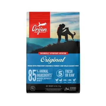 ORIJEN Original Dry Dog Food, Grain Free for All Life Stages, Fresh or Raw Ingredients, 4.5 lb
