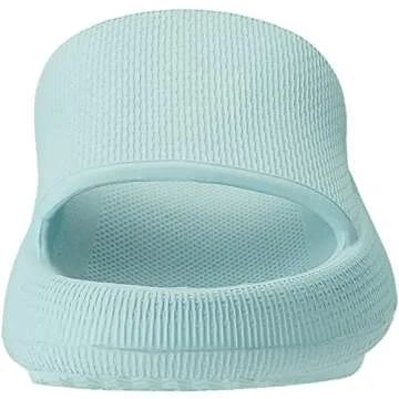 Joomra Pillow Slippers for Women Recovery Foam House Shower Summer EVA Bath Bathroom Size Home Platform Sandals Summer Cushion Slides for Female Sandles Blue 39-40