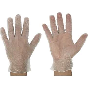 Powder Free, Latex Free, Disposable Vinyl Gloves, Size Large, 10 Packs of 100 Gloves (1,000 gloves)