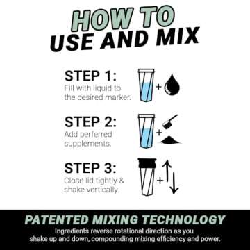 HELIMIX 2.0 Vortex Blender Shaker Bottle Holds upto 28oz | No Blending Ball or Whisk | USA Made | Portable Pre Workout Whey Protein Drink Shaker Cup | Mixes Cocktails Smoothies Shakes | Top Rack Safe