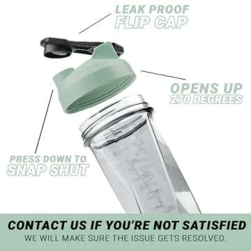 HELIMIX 2.0 Vortex Blender Shaker Bottle Holds upto 28oz | No Blending Ball or Whisk | USA Made | Portable Pre Workout Whey Protein Drink Shaker Cup | Mixes Cocktails Smoothies Shakes | Top Rack Safe
