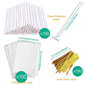 Buy 300 PCS Cake Pop Sticks and Wrappers Kit Now