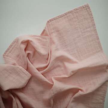 mushie Muslin Baby Swaddle Blanket | 100% Organic Cotton (Rose Vanilla)
