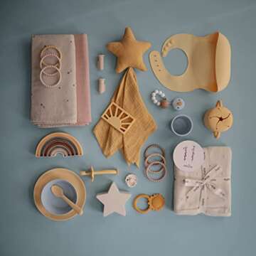 mushie Muslin Baby Swaddle Blanket | 100% Organic Cotton (Rose Vanilla)