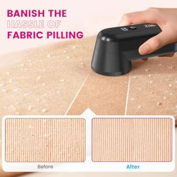 Ziitty Fabric Shaver, Rechargeable with LCD Display
