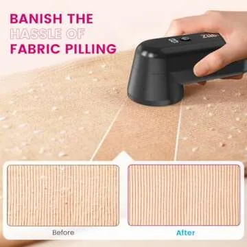 Ziitty Fabric Shaver, Rechargeable with LCD Display