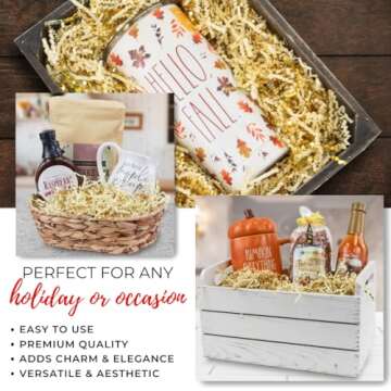 MagicWater Supply - 1/2 LB - Vanilla & Gold - Crinkle Cut Paper Shred Filler great for Gift Wrapping...