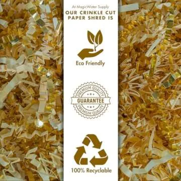 MagicWater Supply - 1/2 LB - Vanilla & Gold - Crinkle Cut Paper Shred Filler great for Gift Wrapping, Basket Filling, Birthdays, Weddings, Anniversaries