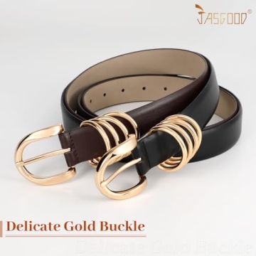 Stylish JASGOOD Women's Leather Belts - Elegant Accessory Set