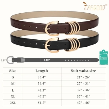 Stylish JASGOOD Women's Leather Belts - Elegant Accessory Set