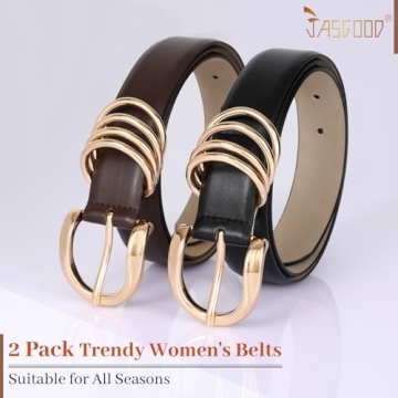 Stylish JASGOOD Women's Leather Belts - Elegant Accessory Set