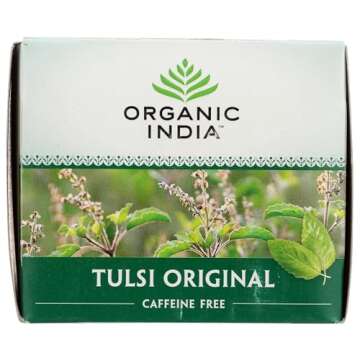 Organic India Tulsi Original Tea - Caffeine-Free Herbal Brew
