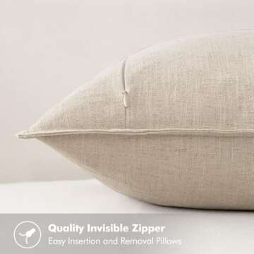 MIULEE Neutral Linen Pillow Covers - Elegant Accent Pieces