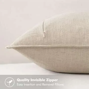 MIULEE Neutral Linen Pillow Covers - Elegant Accent Pieces