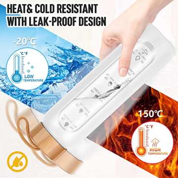 Aqulea 32 Oz BPA Free Glass Water Bottle with Infuser