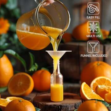 BELLE VOUS Mini Plastic Bottles with Lids (24 Pack) - Empty 1.7oz Shot Bottles - Small Miniature Bottles for Alcohol, Spirits, Liquor - Funnel Included