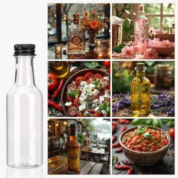 BELLE VOUS Mini Plastic Bottles with Lids (24 Pack) - Empty 1.7oz Shot Bottles - Small Miniature Bottles for Alcohol, Spirits, Liquor - Funnel Included