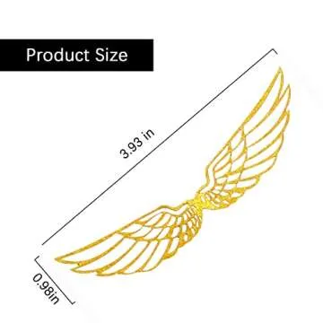 50 PCS Golden Wings Chocolate Decor Wizard Party Chocolate Decoration Hollowed Wings Wafer Cupcake Toppers with Glue Point for Them Party Decor Supplies