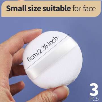 Teenitor 3pcs Powder Puff, Setting Powder Puff 2.36 Inch Makeup Powder Puff, Powder Puffs for Face Powder, Soft Powder Applicator for Loose Powder Pressed Powder, Face Puff Makeup Puff with Cases