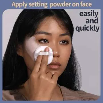 Teenitor 3pcs Powder Puff, Setting Powder Puff 2.36 Inch Makeup Powder Puff, Powder Puffs for Face Powder, Soft Powder Applicator for Loose Powder Pressed Powder, Face Puff Makeup Puff with Cases