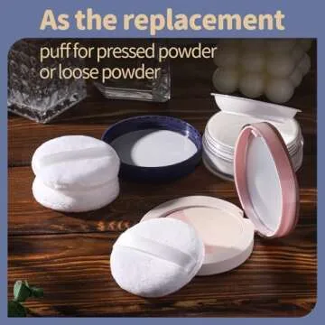 Teenitor 3pcs Powder Puff, Setting Powder Puff 2.36 Inch Makeup Powder Puff, Powder Puffs for Face Powder, Soft Powder Applicator for Loose Powder Pressed Powder, Face Puff Makeup Puff with Cases