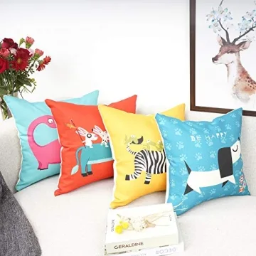 Cute Cartoon Animal Pillow Covers Set for Kids