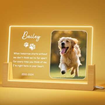 Bemaystar Personalized Pet Memorial Night Light - Cherish Your Dog's Memory