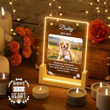 Bemaystar Personalized Pet Memorial Night Light Gift