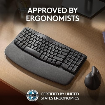 Logitech Wave Keys Ergonomic Keyboard for Home and Office