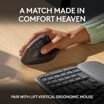 Logitech Wave Keys Ergonomic Keyboard for Home and Office