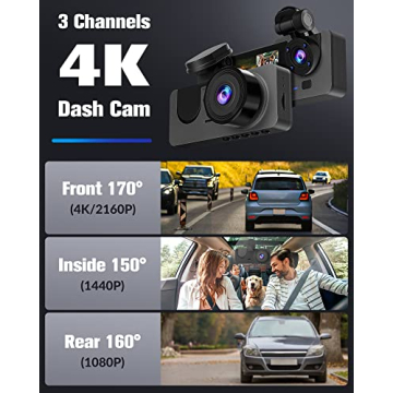 4K UHD Dash Camera with Night Vision and 32GB Card