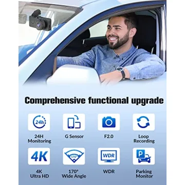 4K UHD Dash Camera with Night Vision and 32GB Card