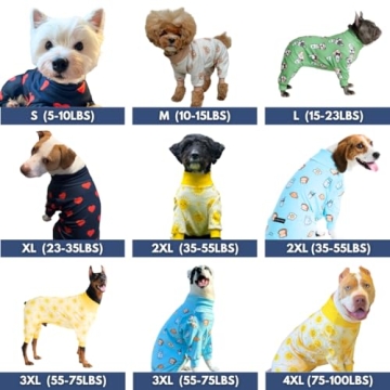 Spark Paws Dog Pajama, Dog Recovery Suit Male, Onesie, Ultra-Soft and 4-Way Stretch, for Small Mediu...
