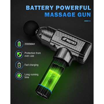 Neprock for Men Massage Gun Deep Tissue Massager, 20 Speeds Percussion Muscle Massage Gun for Athletes with Carrying Case & 8 Heads, Help Relieve Sore Muscle and Stiffness