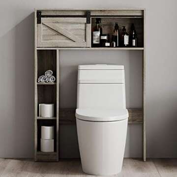 Landia Home Over the Toilet Storage Organizer, Shelving for Bathroom Organization with a Smooth Glid...