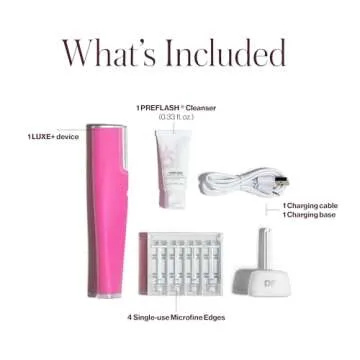 DERMAFLASH LUXE+ Sonic Dermaplaning Tool for Face Peach Fuzz Removal, Anti-Aging and Exfoliation, Po...