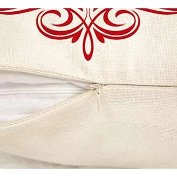 4TH Emotion Farmhouse Christmas Pillow Covers 18x18 Set of 4 Winter Holiday Decorations Xmas Rustic Throw Cushion Case for Sofa Couch Home Decor (Sleigh Rides, Farm Fresh Tree, Cocoa, Candy Canes)