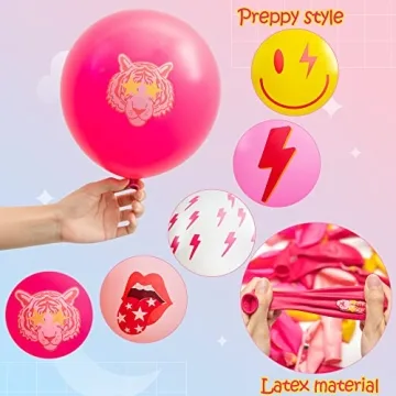 AellasNervalt 50Pcs Preppy Y2K Hot Pink Balloons