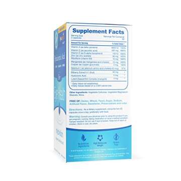 HylaVision Eye Health Supplements: Hyaluronic Acid, Lutein and Zeaxanthin Dietary Supplements for Vi...