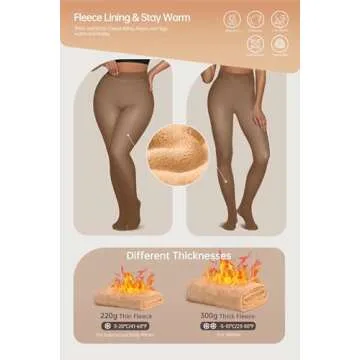 Vertvie Women's Fleece Lined Tights Sheer Fake Translucent One Seam Warm Pantyhose Thick High Waisted Thermal Leggings Winter(Coffee Sheer-Skin Fleece,220g-Thick Fleece,Small-Medium Plus)