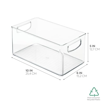 iDesign Plastic Fridge and Freezer Organizer Bin – 10" x 5" x 6"