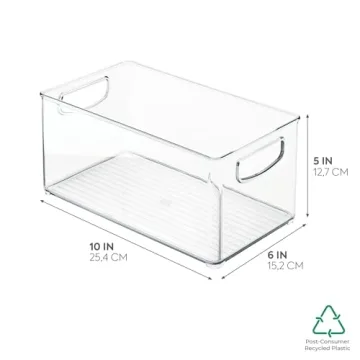 iDesign Plastic Fridge and Freezer Organizer Bin – 10" x 5" x 6"