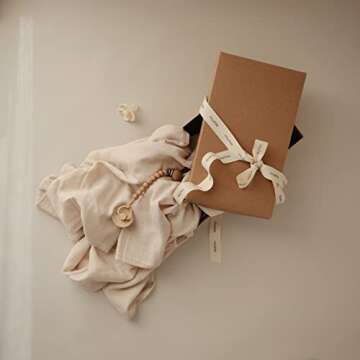 mushie Muslin Baby Swaddle Blanket | 100% Organic Cotton (Fog)