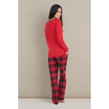Cherokee Women's Soft Cotton Micro Fleece Pajama Set