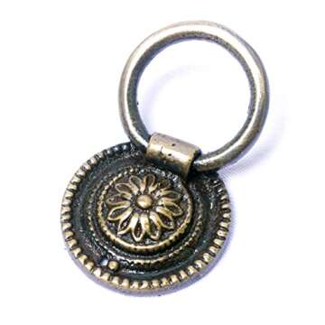 Nesha Design Brass Ring Pulls - Antique Style Handles 2 Pack