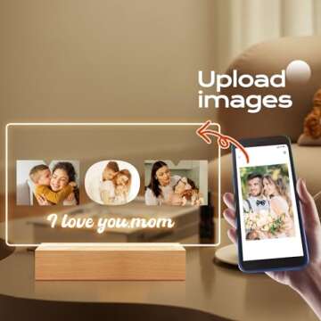 KoxSmar Personalized Mothers Day Gifts for Mom from Daughter & Son, Custom Mom Picture Frame with Ph...