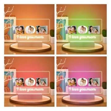 KoxSmar Personalized Mothers Day Gifts for Mom from Daughter & Son, Custom Mom Picture Frame with Photos, Personalized Photo Frame with Night Light, Personalized Mom Birthday Gifts