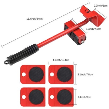 Heavy Duty Furniture Lifter with Rotatable Pads for Easy Moving