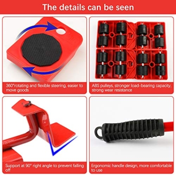 Heavy Duty Furniture Lifter with Rotatable Pads for Easy Moving